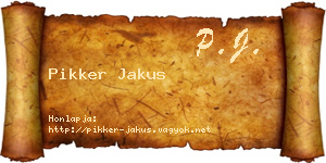 Pikker Jakus névjegykártya